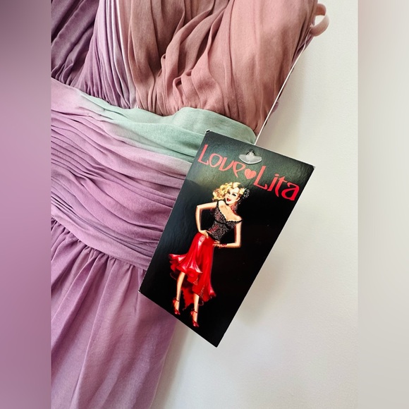 Bridesmaid Cocktail Party Dress - Ombre Rose Amethyst Mint BNWT Midi Chiffon - Picture 8 of 9